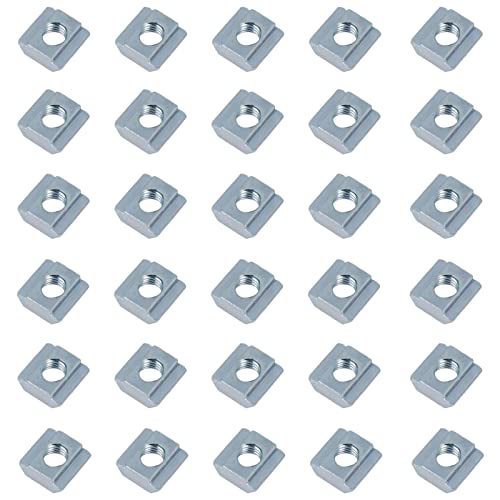 alwaiiz Lot de 30 briques à rainure en T en acier au carbone pour fente d'extrusion de profilé en aluminium (M4/20 séries/30 pièces) Cover