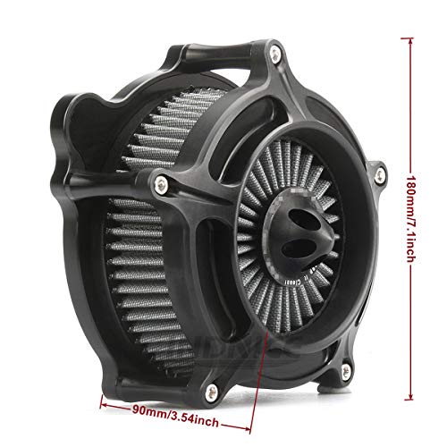 Happy-Motor Black Turbine Air Filter Air Intake Air Cleaner Filter Fit For Harley Touring Street Glide 08-16 #TOP2