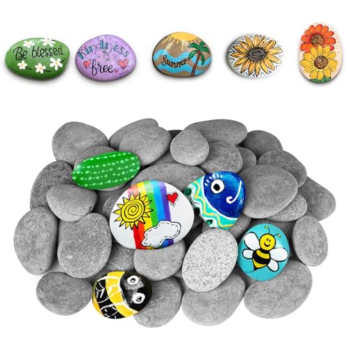 Manqyi 20 Pezzi Pietre Piatte per Pittura, Rocce Naturali di Disegno, Sassi da Dipingere, Le Rocce Ciottoli, Dipingere i Ciottoli, Sassi da Dipingere, per Pittura Fai da Te, per Acquario e Giardino