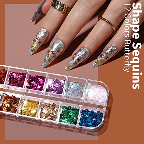 Fandamei Nail Art Brushes Set, Nail Art Kit, Nail Design Kit, Nail Art Dotting Pens, Nail Stickers, Butterfly Nail Art Sequins, Nail Foils thumb #6