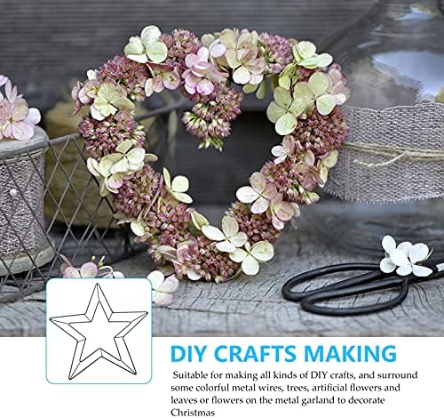 WINOMO 2pcs Star Wire Wreath Frame Metal Pentagram Shaped Wreath Rings Floral Wreath Crafts Hoops DIY Macrame Wire Form Festival Decoration