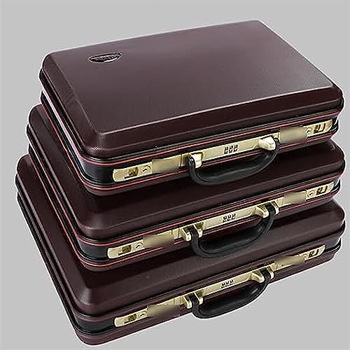PAREKS Briefcase Portable Password Box Documents Data Box Tools Instrument Box Boarding Travel Box Cash Suitcase (Color : Red, Size : 16in) (Color : Red, Size : 16in)3
