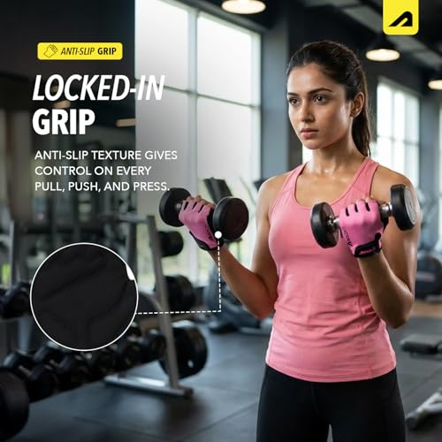 Image of Boldfit Gym Gloves for Women Workout Unisex Cushion Hand Gloves for Gym for Women for Cycling, Weightlifting, Workout Comfortable Fit Bike Riding, Cycling Handgloves - Coregrip