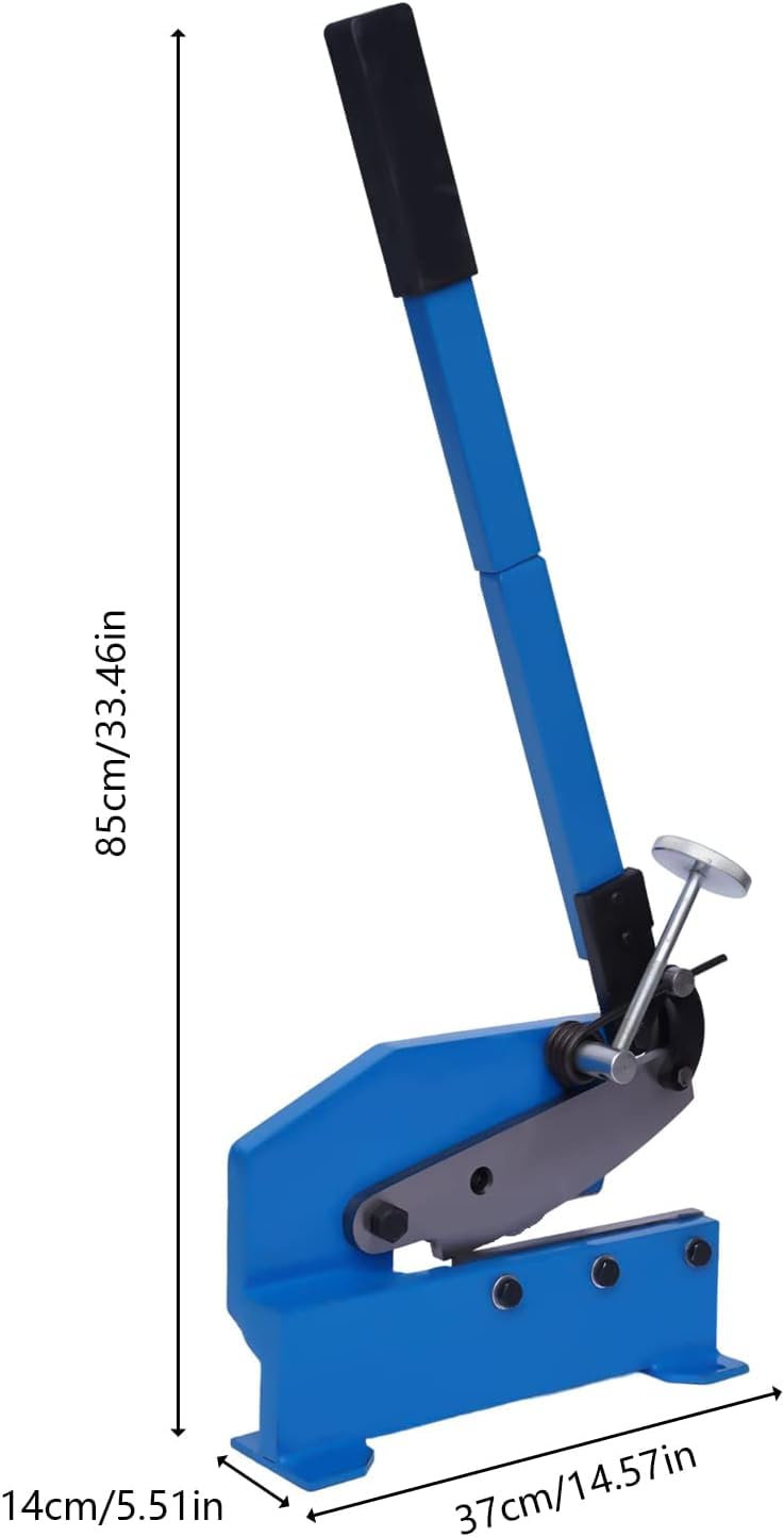 Nożyce ręczne do metalu, nożyce dźwigniowe z regulowaną zaciską i długą rękojeścią do cięcia blachy stalowej 6mm, stali okrągłej i płaskiej, narzędzie do garażu i warsztatu (nie wymaga prądu)
