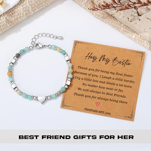 TONY & SANDY Bestie Gifts for Women, Best Friend Birthday Gifts, Friendship Gifts for Women, Dainty Bracelets for Women Best Friend Bestie Soul Sister BFF4