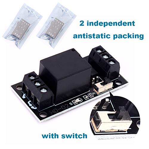ICStation 1CH DC 3V 3.3V Relay Power Switch Module with Optocoupler High Level Trigger for ESP8266 Development Board Arduino(Pack of 2) - Thumbnail 3