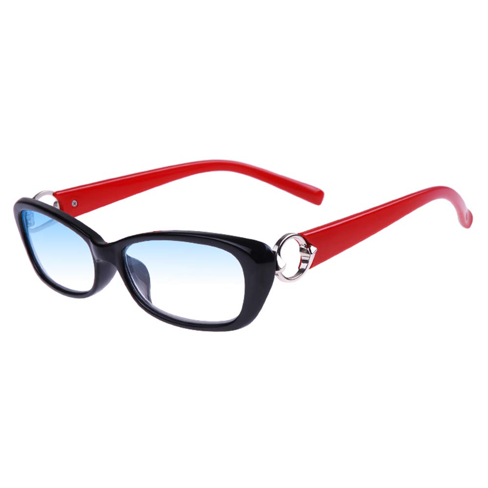 H&RB Anti Blue Ray Occhiali da Lettura per Le Signore, Forma Piccolo Anello Decorativo Ad Alta Definizione Elegante Elegante E Confortevole Presbiti Occhiali,Nero,+3.0