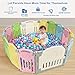 Costzon Baby Playpen, 14-Panel Foldable Kids Safety Activity Center Playard w/Locking Gate, Non-Slip Rubber Bases, Adjustable Shape, Portable Design for Indoor Outdoor Use (Colorful)