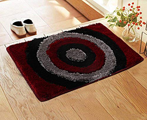 Image of Kuber Industries Cotton Blend Door Mat - 16x24 Inches (Red, Maroon)