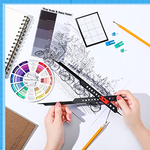 Nezyo Proportional Divider Color Finder Wheel for Artists Viewfinder Gray Scale Value Finder Artist Value Locator Pocket Drawing Tools Kit - Image 2