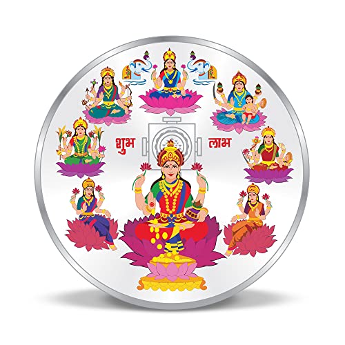 Image of ACPL Precious Moments BIS Hallmarked Ashta Laxmi Silver Coin 999 Pure with Gift Box