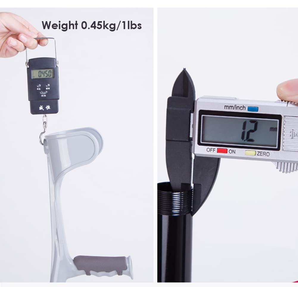 Avambraccio Leggero Pieghevole, stampella ergonomica per Polsini Regolabili, Camminata sul Gomito per Adulti, Uomini, Donne, carico 120 kg/264 libbre, 2 unità (Nero)