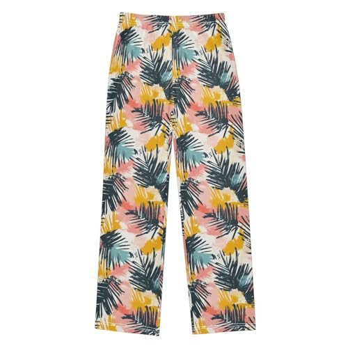 Pajama Pants Colorful Leaves Graffiti PJ Bottoms Sleepwear Lounge Sleep Pant with Pockets