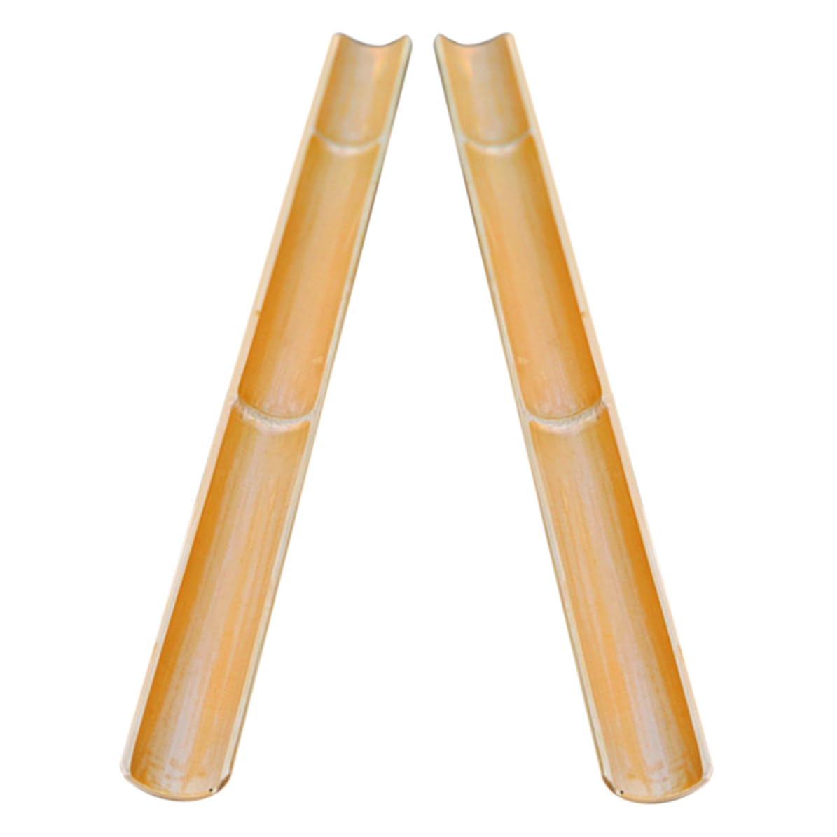 jojofuny Fontaines Décoratives Bambou 2 Pièces pour Aquarium et Bassin Extérieur Cascade en Bambou Naturel Tuyau 50 CM pour Jardin et Vivier à Poissons