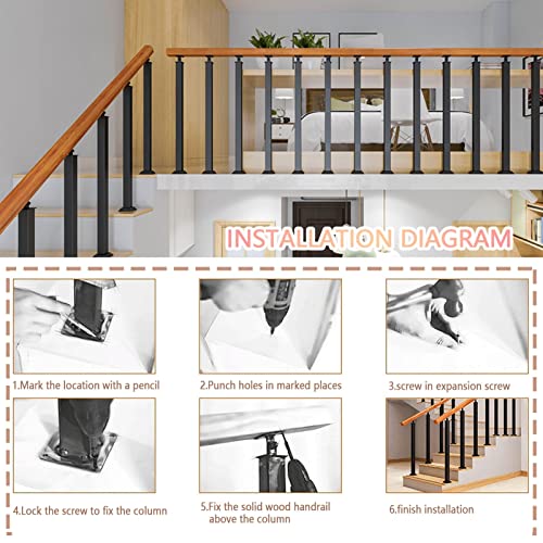 Rampe d'escalier en fer forgé 150 cm pour 2 ou 3 marches - 5