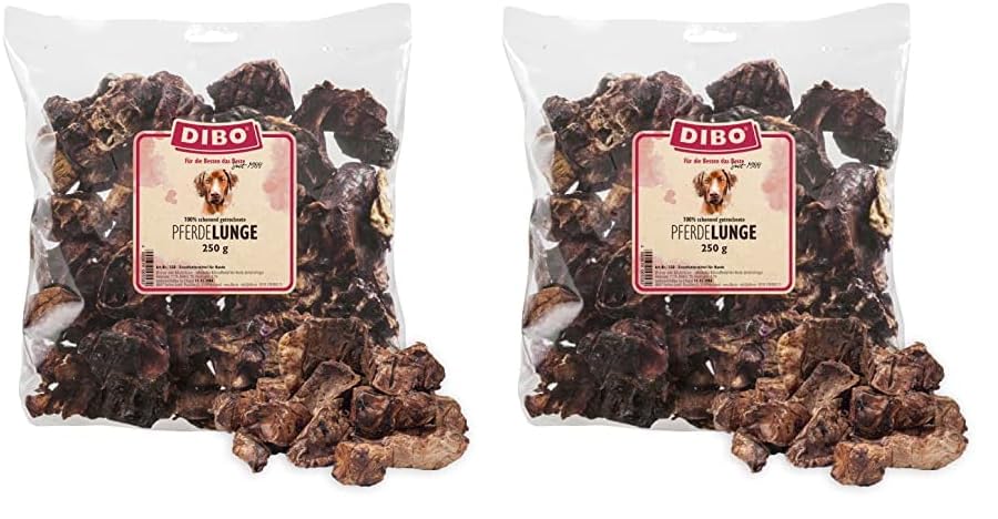 DIBO Pferde-Lunge, 250g-Beutel, der kleine Naturkau-Snack oder Leckerli für Zwischendurch, Hundefutter, Qualitätskauartikel ohne Chemie (Packung mit 2)