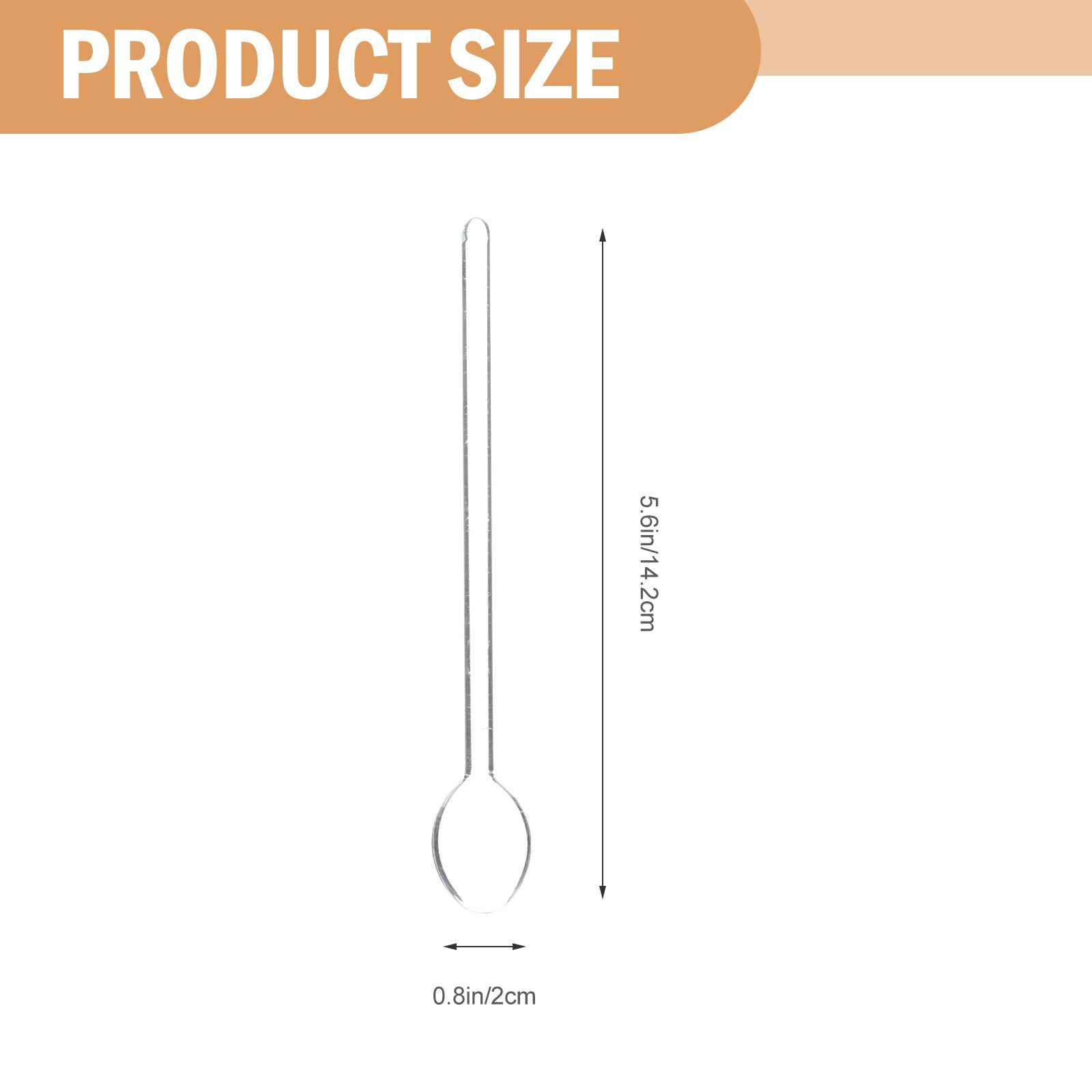 Operitacx Juego de 12 cucharas de cristal resistentes al calor, 14,20 cm, reutilizables, para café, té, cócteles y postres, con mango ergonómico