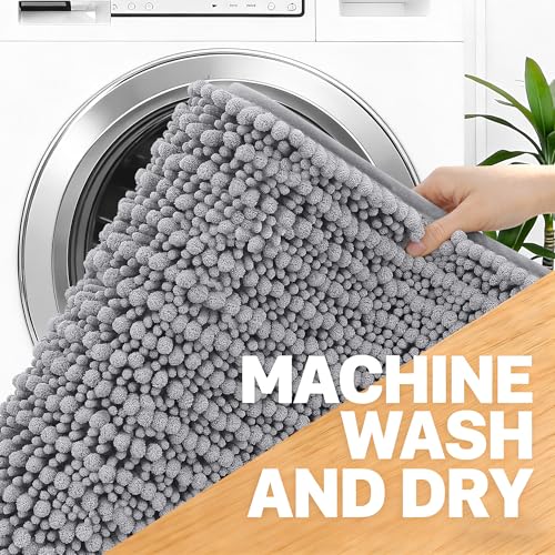 Save 44% on OLANLY Soft Chenille Bathroom Rug Mat - Non-Slip & Washable