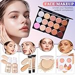 All in One Makeup Kit, Make Up Gift Set for Women, Makeup Kit for Women Full Kit, Includes Foundation Face Primer Eyeshadow Concealer Liquid Blush Lipgloss Eyeliner Mascara Cosmetic Brushes Set - Image 3