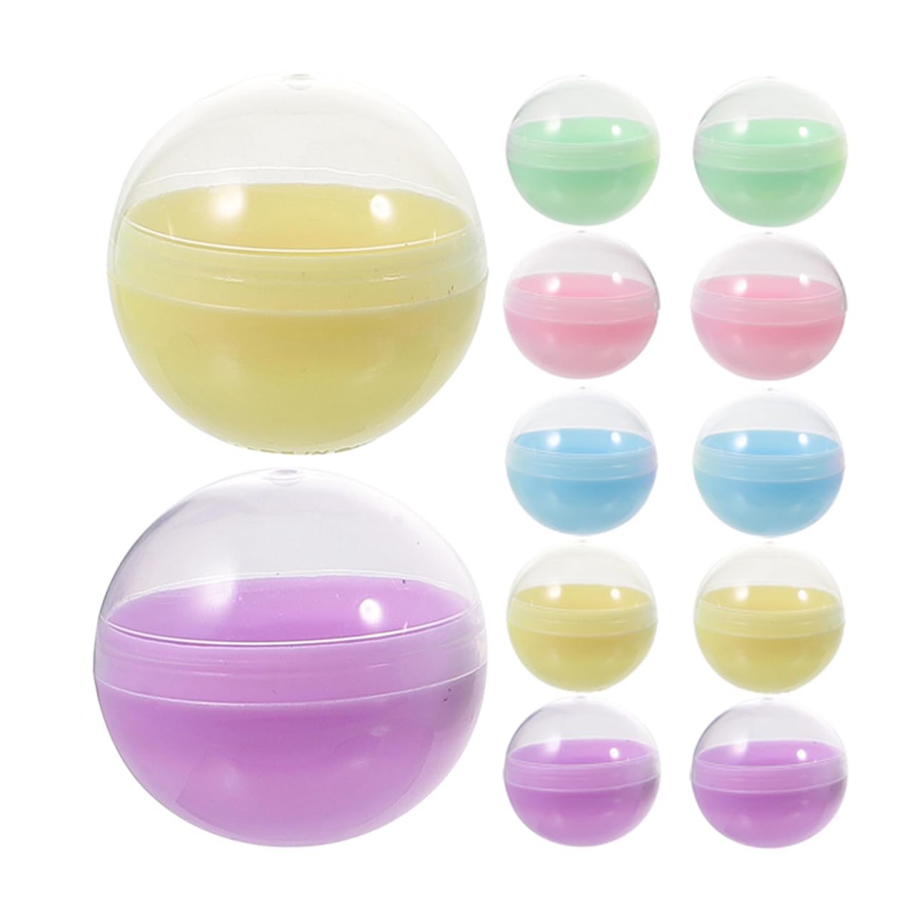 Cabilock 120 Gumball Vending Machine Capsules - 32mm Empty Round Capsules Plastic Containers Toy Supplies, Prizes, Party Favors - Macaron Color Clear Empty Containers : Toys & Games