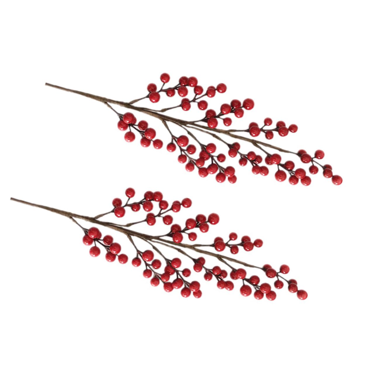 Abaodam 2 Set Di Bacche Di Natale Rami Di Frutta Finti Bacche Decorative in Rattan Per Ghirlande Domestiche 2 Pezzi*2