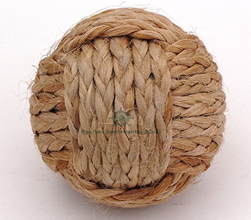 Roorkee Instruments 5Pcs 2.5 Inch Rustic Nautical Decorative Spherical Natural Jute Rope Cotton Ball Home Tabletop Décor Vase & Tray Bowl Filler #TOP3