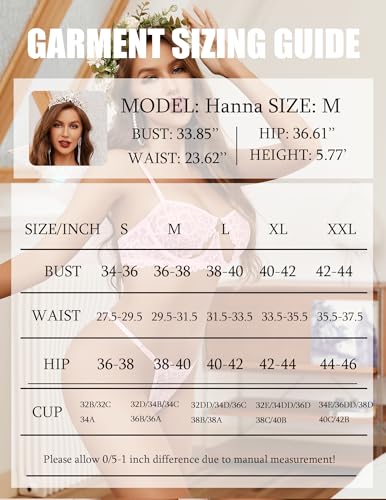 Image of Avidlove Lingerie for Women Sexy Lace Bra and Panty Set Underwire Push Up Lingerie Sets Demi Half Cup