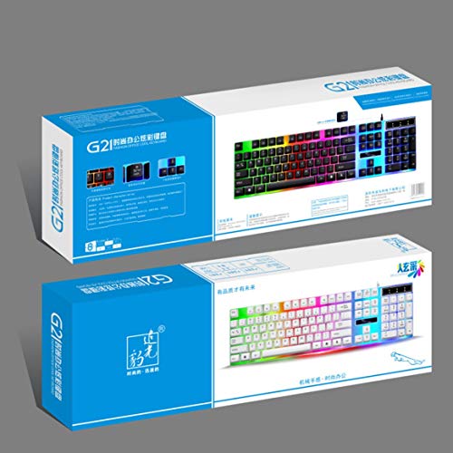 Kongqiabona-UK G21 USB Wired Mechanical Keyboard LED Colorful Backlight Gaming Keyboard Waterproof For PC Computer Gamer