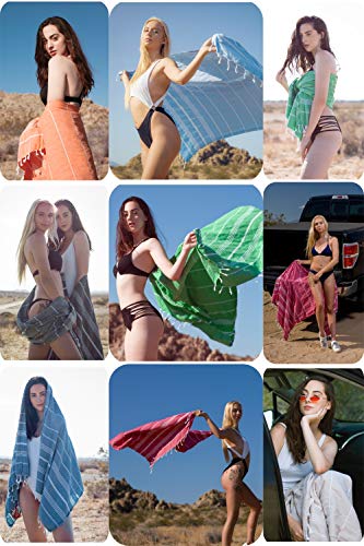 Image of Barcelonetta | Turkish Towel | 40x70in | Beach & Bath Peshtemal | Natural, Eco-Friendly, 100% Cotton, Super Soft, Quick-Dry | Washing Machine, Dryer and Iron Safe | Made in Turkey (Mint)