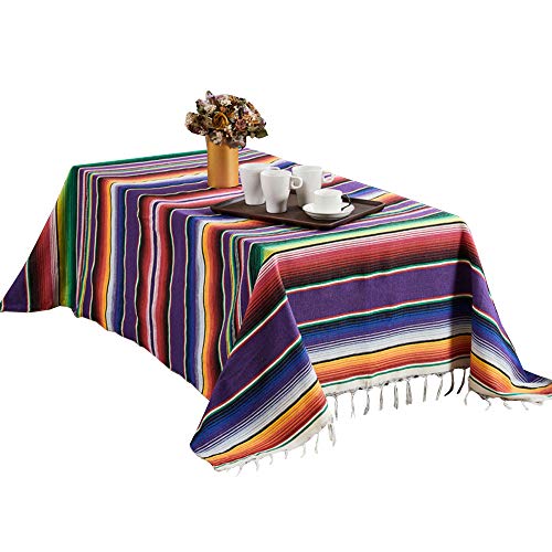 SUNTQ Mexican Serape Blanket Tablecloth for Mexican Party Wedding Decorations Outdoor Picnics Dining