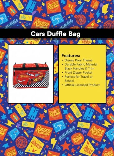 Image of Disney Pixar Cars Kids' Duffle Bag - Lightning McQueen Travel Gym Bag with Adjustable Strap, Mesh Side Pockets & Zipper Pocket
