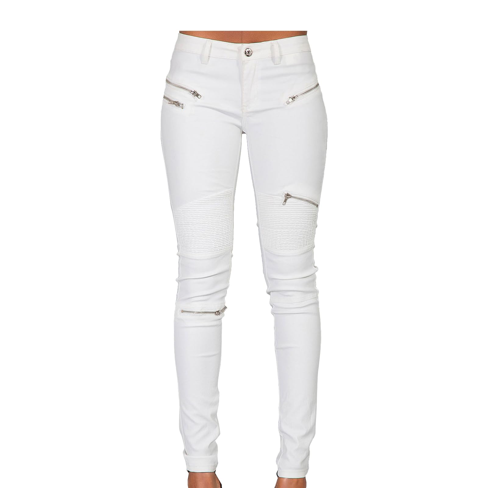 Pantaloni neri in denim rivestiti in pelle PU per le donne sexy stretti leggings da pilota elasticizzati