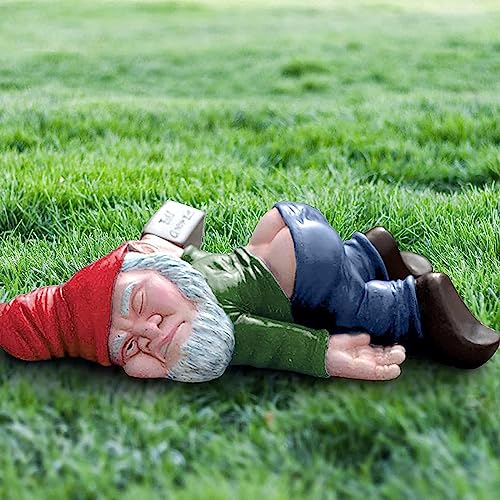 SXFENG Garden Gnome Statue - Naughty and Funny Outdoor Ornament, Indoor or Outdoor Decorations, Resin Statues (Green) - Image 2