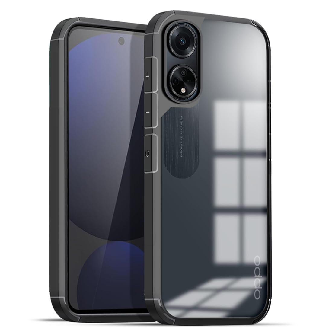 KARWAN®Back Case Cover |Shockproof Bumper Case | Full Camera Protection | Raised Edges | Super Soft Side TPU | Bumper Case for Oppo A78 4G – Black