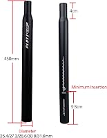 Tijă de șa pentru bicicletă din aliaj de aluminiu PLATTBK, 450 mm, pentru MTB, cursieră, downhill, BMX, diametre 25.4, 27.2, 28.6, 31.6 3