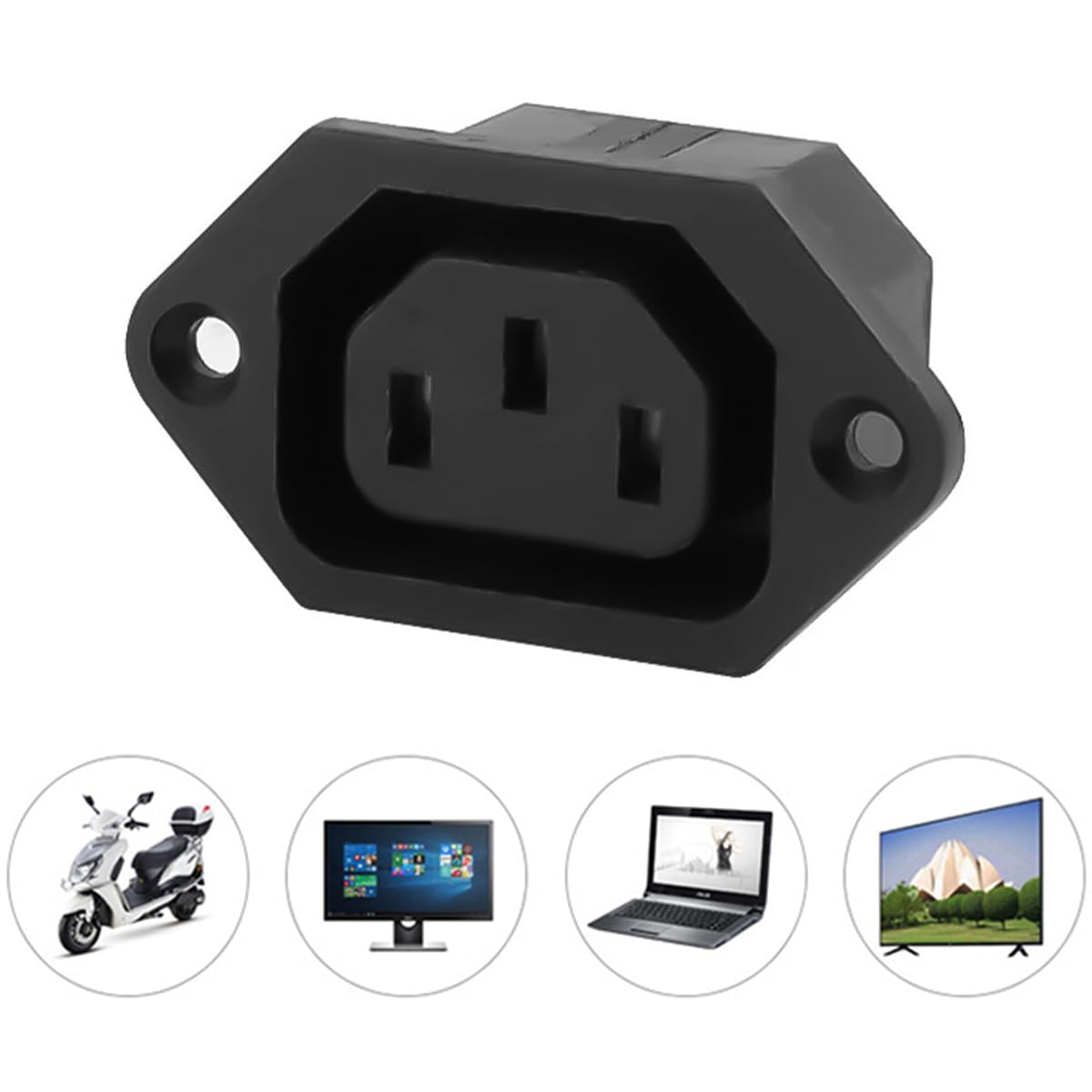 Gorise 2 Stück Kaltger?testecker Mit C14 Stecker 10A/250V Schwarz