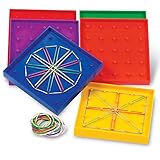 Learning Resources 5-Inch Double-Sided Assorted Geoboard Shapes - 6 Pieces, Ages 5+ Kindergarten Learning Toys, Math Manipulatives for Kids
