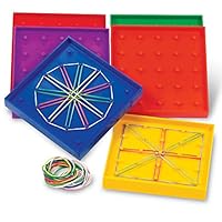 Learning Resources 5-Inch Double-Sided Assorted Geoboard Shapes, Set of 6 Boards, Ages 5+