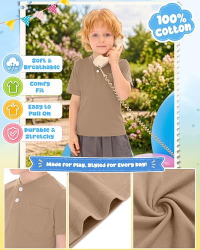 Image of Toddler Boys Cotton Henley T Shirts