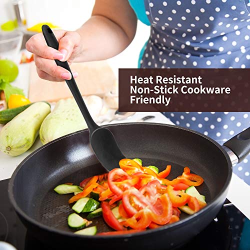 Nonstick Silicone Spatula Set 5PCS ONLYWIN Kitchen Cookware Utensils Sets Heat Resistant 500℉ BPA Free Dishwasher Safe Mini Spatula Baking Scraper and Brush for Cooking,Black
