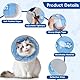 flintronic Halskrause Katze, Einstellbarer Halskrause Katze Halsband, Anti Biss Safety Einstellbarer Schützender Kragen, Halskrause Katzen Soft für Welpen, Kleine Hunde und Katzen (Blau, L)