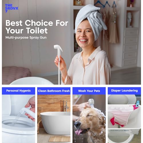Image of Health Faucet 1 metre PVC Tube Premium Jet Spray for Bathroom by (Kohinoor KRSNA) | High-Pressure Handheld Bidet Shower with Flexible Hose | Leak-Proof, Rust-Free & Easy Installation