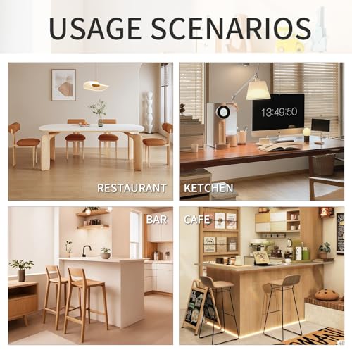 Image of Swivel Bar Stools Set of 2, Modern Barstools with Woven Back, Velvet Counter Height Bar Stools for Kitchen Island, Cafe, Pub, Grey