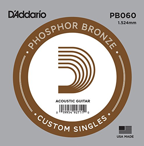 D'Addario ダダリオ アコースティックギター用バラ弦 フォスファーブロンズ .060 PB060 10本セット 【国内正規品】