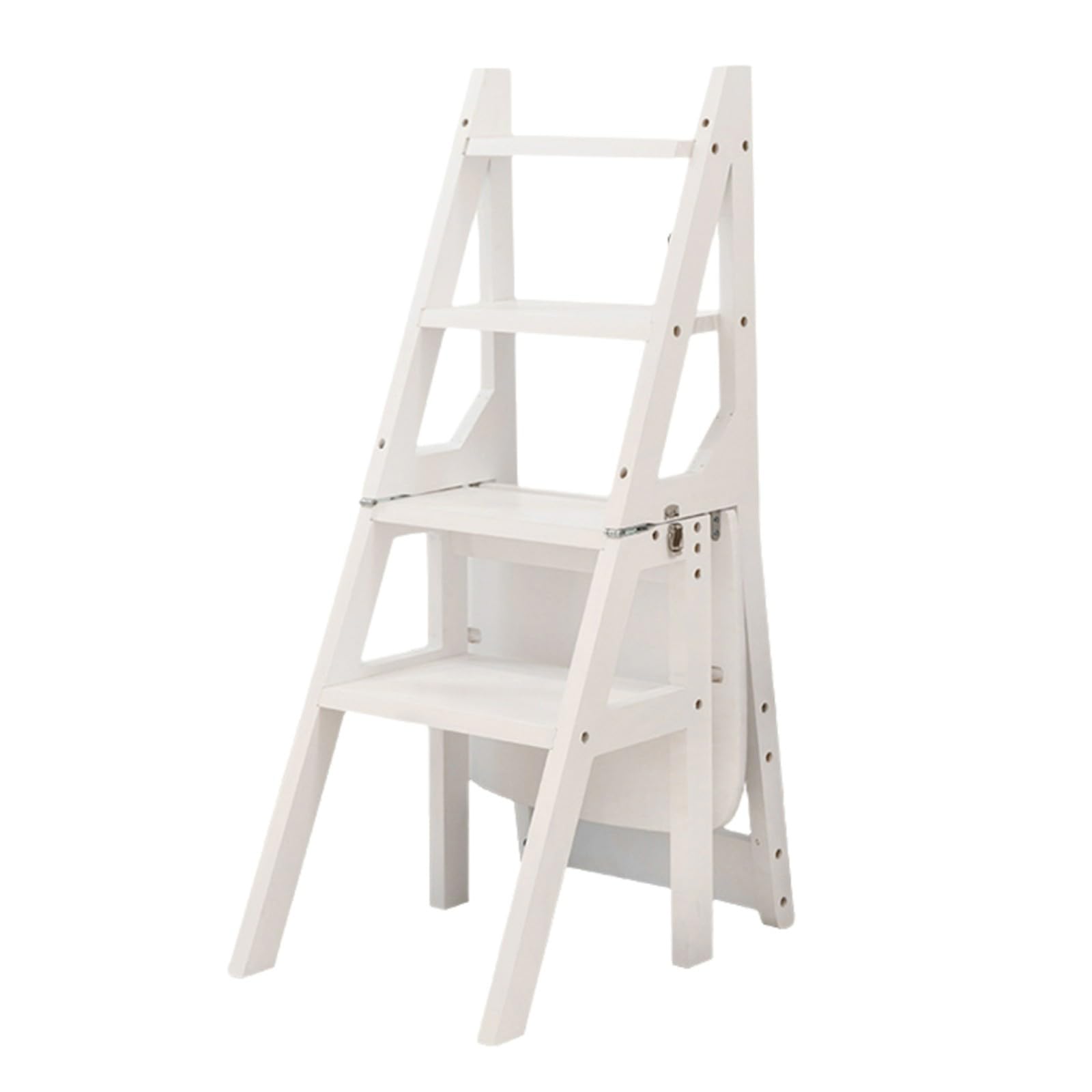 Silla de escalera plegable que ahorra espacio y evita caídas en casa