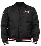 Spirit of England Lonsdale Men´s Unique College Baseball Bomber Jacket Black Lining Embroidered Logo Regular-Fit (Size M)