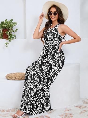 Image of DEARCASE Women's Sleeveless Summer Maxi Dress with Pockets,Beach,Vacation