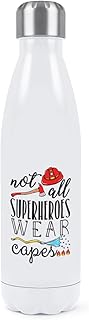 Strażak 'Not All Superbohaterów' nosi peleryny z podwójnymi ściankami butelka na wodę izolowana stal nierdzewna napoje sportowe 500 ml biała