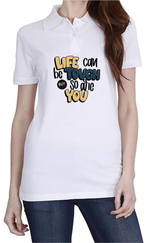 Life Tough White Women Polo T-Shirt-image-8