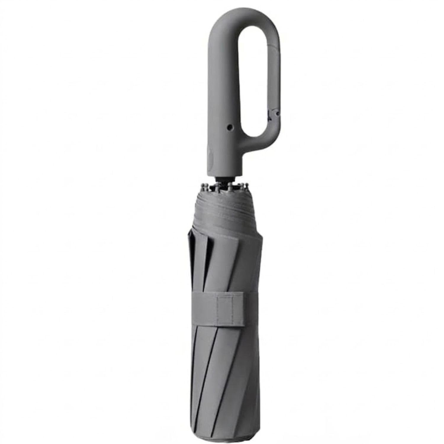 NISHIV Automatic Folding Umbrella with Carabiner, Gray GREY - Image 1